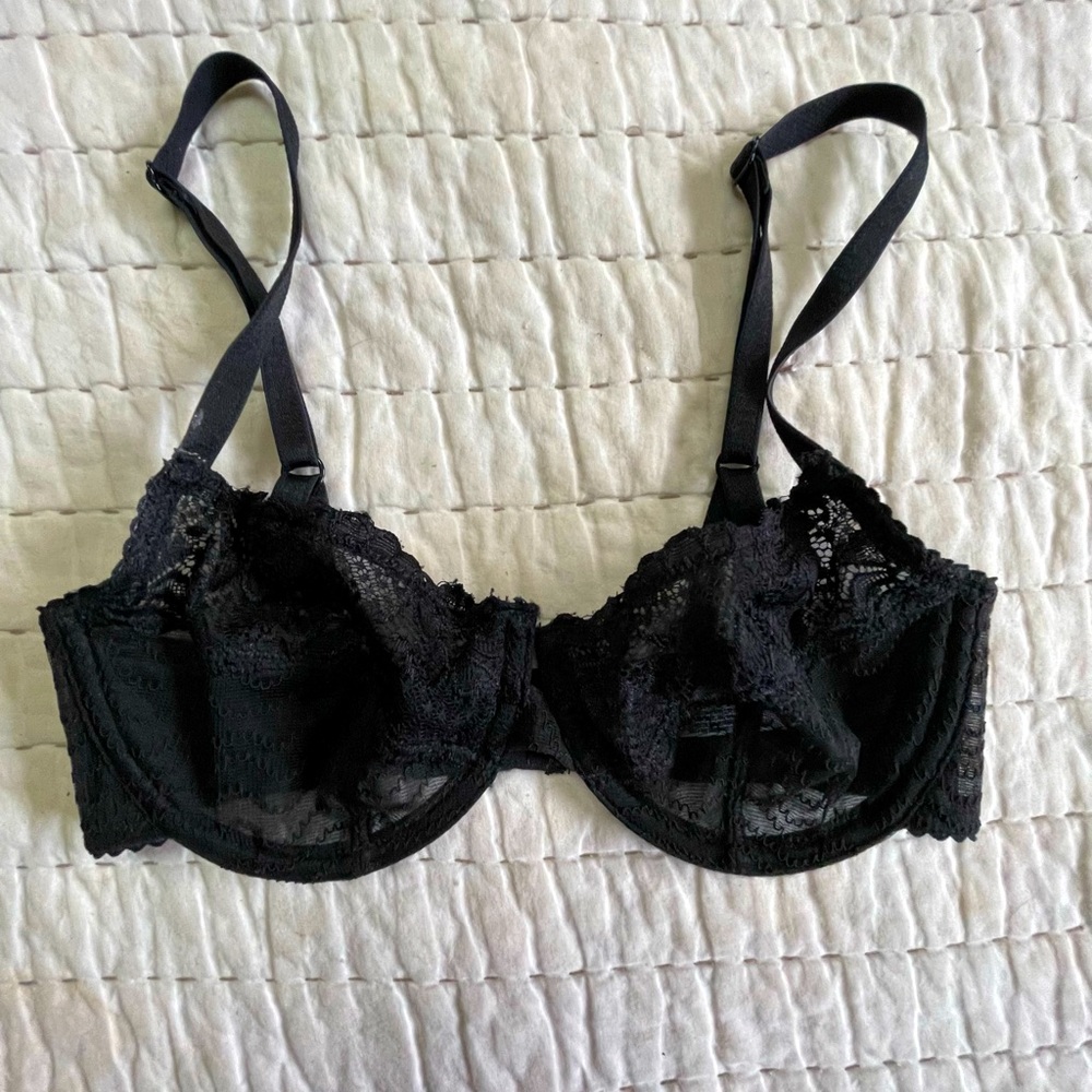Intimately Free People Black Lace Underwire Bra